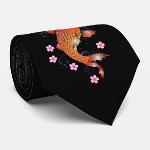 Koi-Karpfen im Vintage-Stil Krawatte