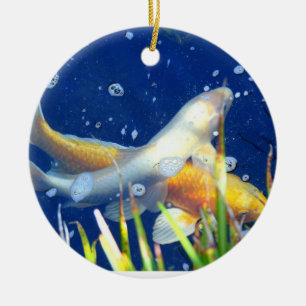 Koi-Karpfen-Schwimmverzierung Keramik Ornament