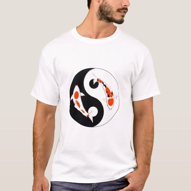Koi Kohaku und Taisho Sanke Yin Yang T-Shirt (Vorderseite)