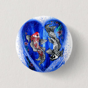 Koi Liebe-Knopf Button