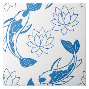 Koi Lotus Dreams Keramik Tile Fliese