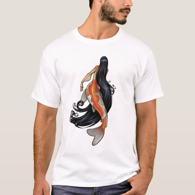 Koi Meerjungfrau-grundlegender T - Shirt (Vorderseite)