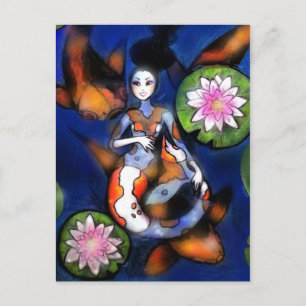 Koi Mermaid Postcard Print Postkarte