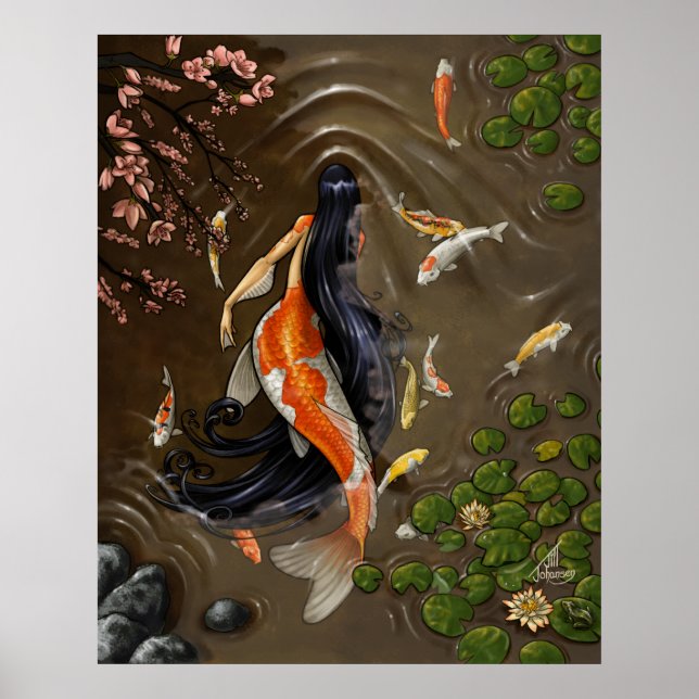Koi Mermaid Print Poster (Vorne)