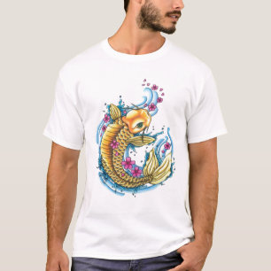 Koi mit Kirschblüten EDUN LEBEN Eve-T - Shirt