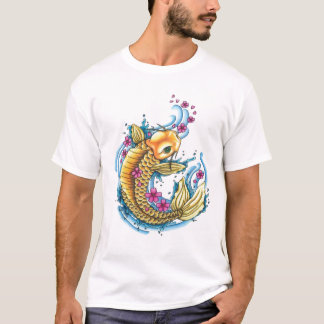 Koi mit Kirschblüten EDUN LEBEN Eve-T - Shirt
