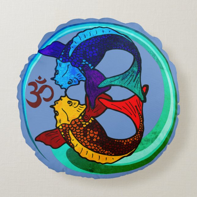 Koi Mitgefühl Rundes Kissen (Vorderseite)