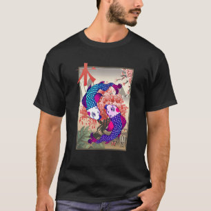 Koi Mond Sakura Baum Kirschblüten-Blume Yin Yan T-Shirt