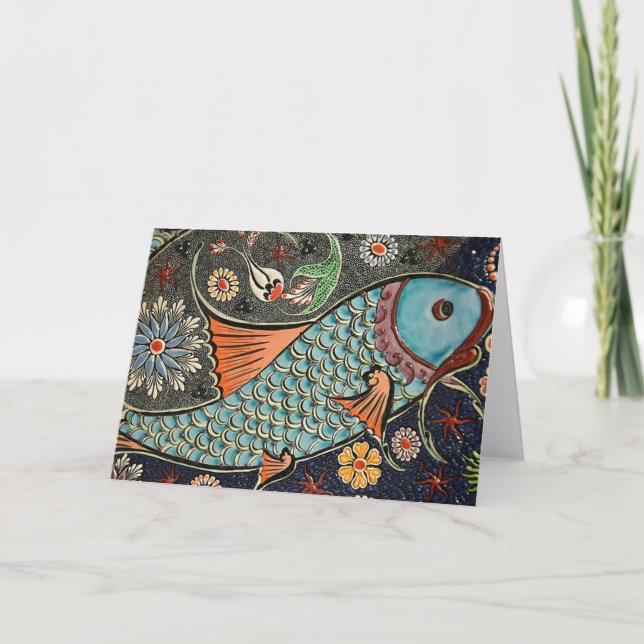 Koi Mosaic Grußkarte Karte (Vorderseite)