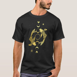 Koi Outfit Ying Yang Carp Sun Moon Phase Japan Sty T-Shirt
