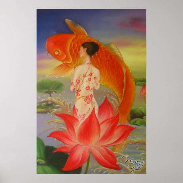 Koi Painting von Premium Karl Poster (Vorne)