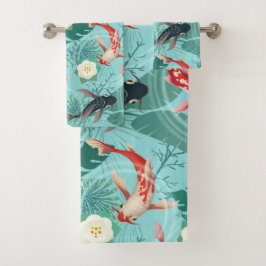 Koi Pond Badhandtuch Set