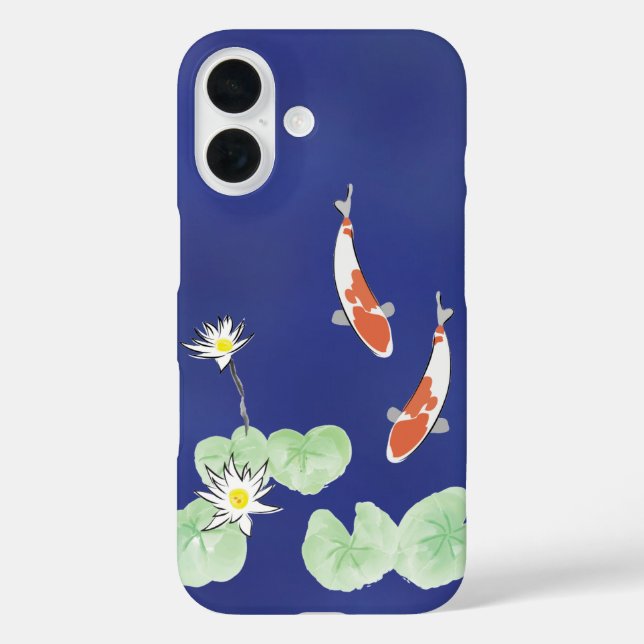 Koi Pond Blue iPhone 16 Barely There Fall Case-Mate iPhone Hülle (Rückseite)