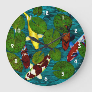 KOI POND Clock Große Wanduhr