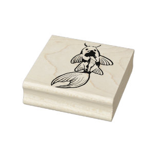 Koi Pond Fish Artwork Gummistempel
