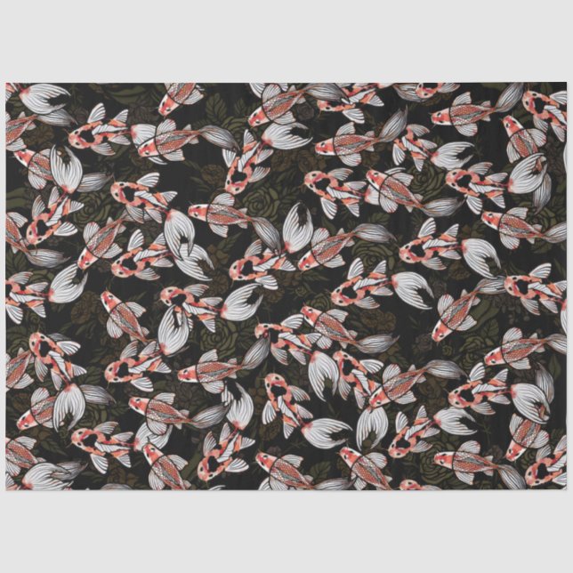 Koi Pond Fish Artwork Seidenpapier (Vorderseite)