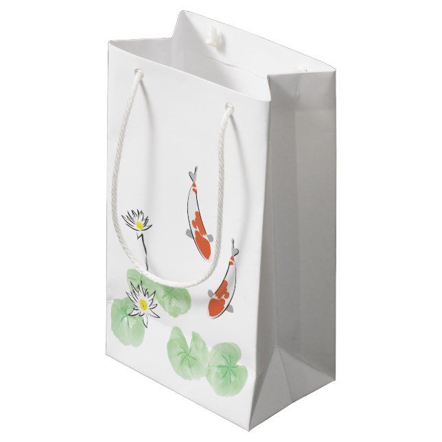 Koi Pond Geschenktasche Kleine Geschenktüte (Vorderseite Schrägansicht)