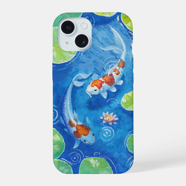 Koi Pond iPhone 15 Hülle (Rückseite)