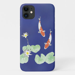 Koi Pond - iPhone Case mit blauem Hintergrund