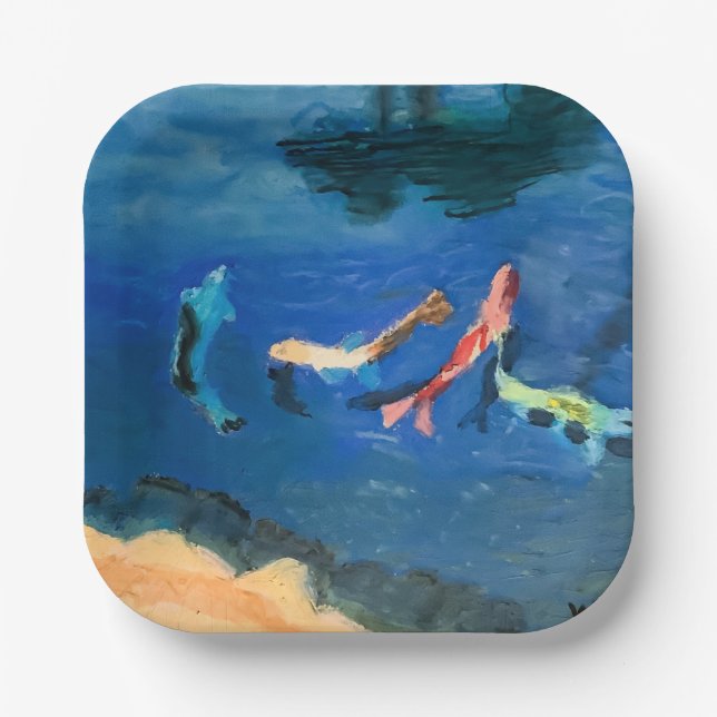 Koi Pond Pappteller (Vorderseite)