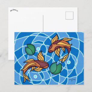 Koi Pond Postkarte