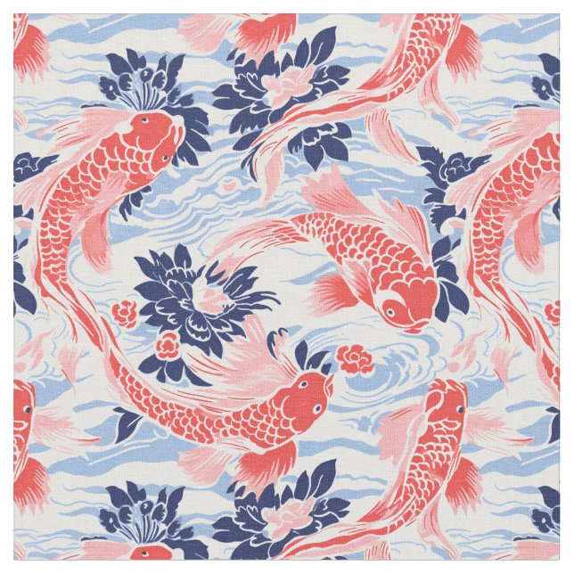 Koi Pond Serenity Stoff (Nahaufnahme)