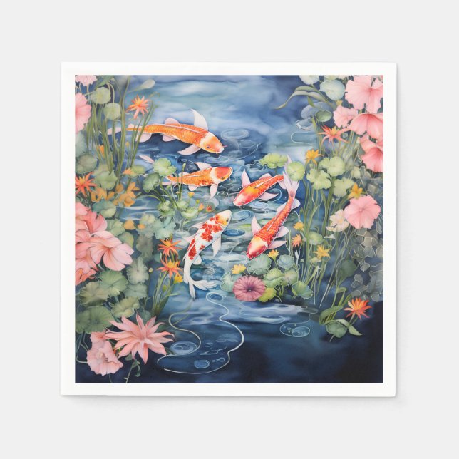 Koi Pond Serviette (Vorderseite)