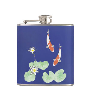 Koi Pond Vinyl Wrapped Flask Flachmann