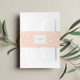 Koi Pond Wedding Monogram Einladungsbanderole
