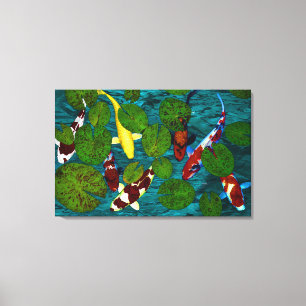 KOI POND Wrapped Canvas Print Leinwanddruck