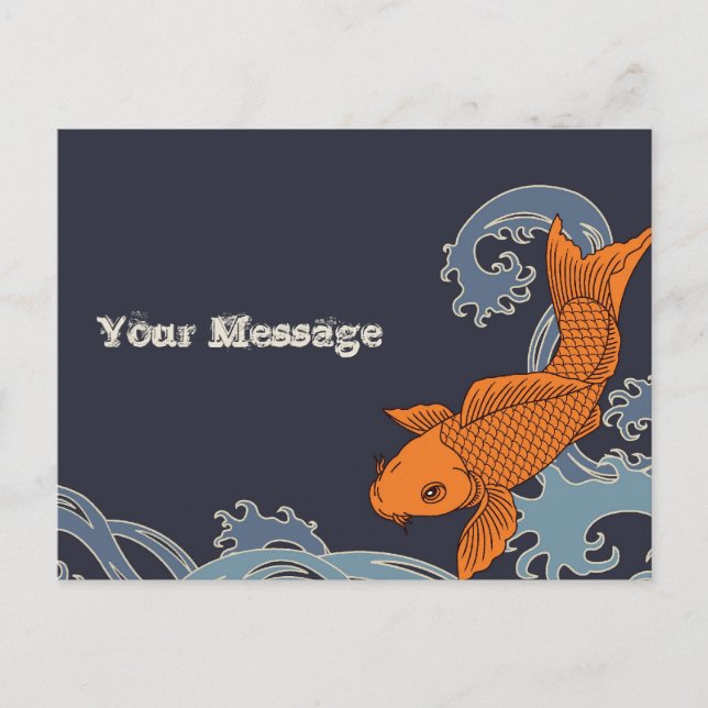 Koi Postcard (Marine) Postkarte (Vorderseite)