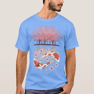 Koi Sakura Tree Auf dem Kopf Kirschblossom Japanis T-Shirt