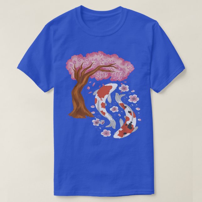 Koi Sakura Tree Japanese Koi Carp Cherry Blossom N T-Shirt (Design vorne)
