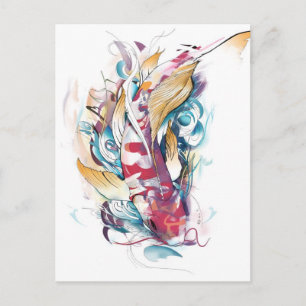 Koi spielen postkarte