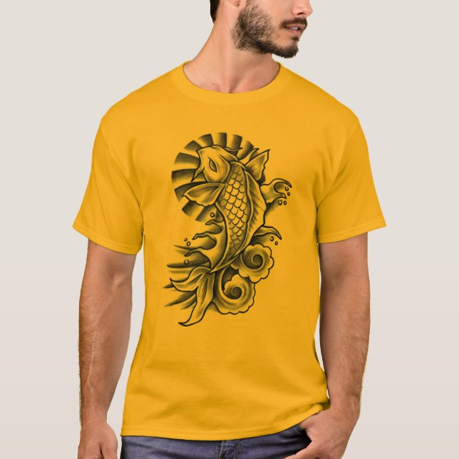Koi Tätowierungs-inspiriertes T-Shirt (Vorderseite)