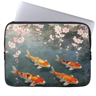 Koi-Teich Kirschblüten Serenität Laptopschutzhülle