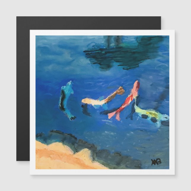 Koi-Teich Magnetkarte (Vorne/Hinten)