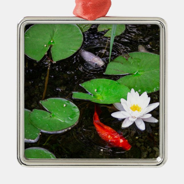 Koi Teich Ornament Aus Metall (Vorne)