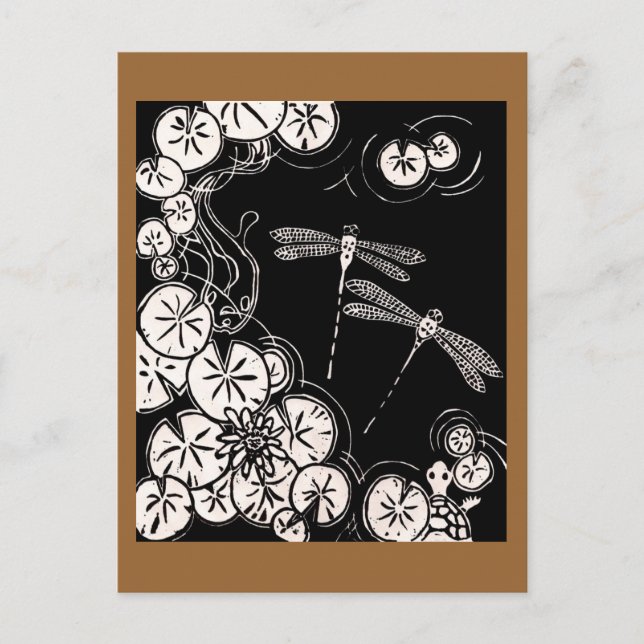 Koi-Teich Postkarte (Vorderseite)