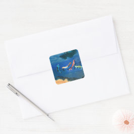 Koi-Teich Quadratischer Aufkleber