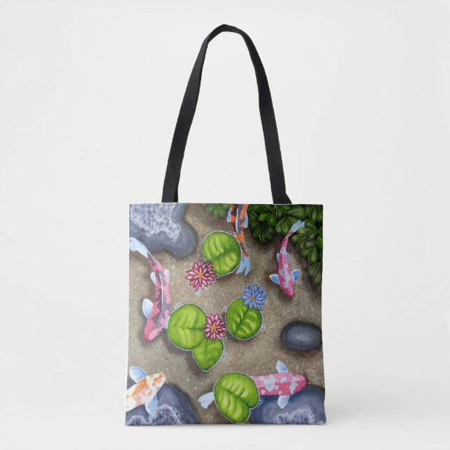 Koi Teich-Schulter-Tasche (Vorderseite)