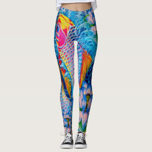 Koi u. Lilien im Wasser Leggings