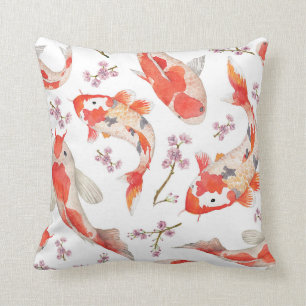 Koi und Kirschblüten-Muster Kissen