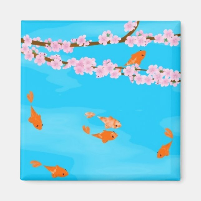 Koi und Sakura Magnet (Vorne)