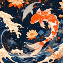 Koi und Waves Poster