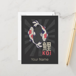 Koi Vintag Nishikigoi Japanischer Karpfen für Aqua Feiertagspostkarte