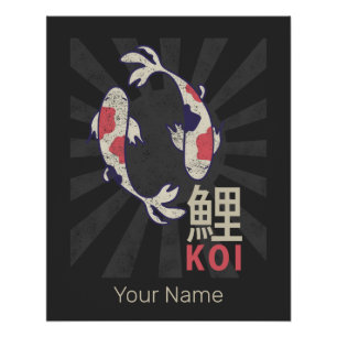 Koi Vintag Nishikigoi Japanischer Karpfen für Aqua Poster
