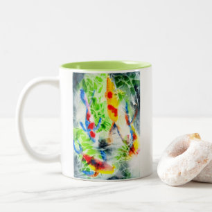 Koi Watercolor Fisch Kunst und Kunst Zweifarbige Tasse