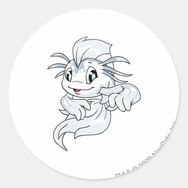 Koi White Runder Aufkleber (Vorderseite)