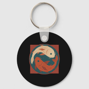 Koi Yin Yang-Lanzenkunstwerk Zen-Yoga-Cl Schlüsselanhänger